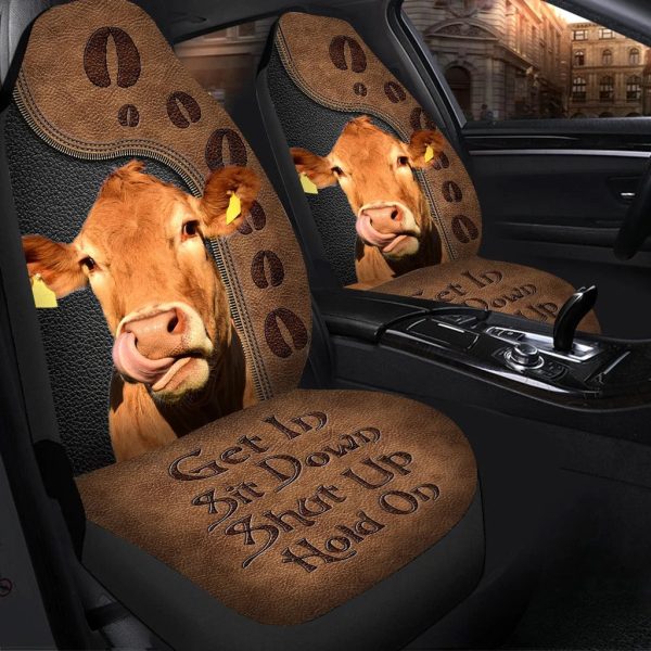 funny cow car seat cover farm front auto seat covers