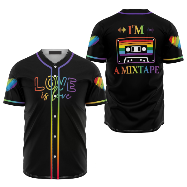 lgbt love is love neon im a mixtape 3d baseball jersey shirt