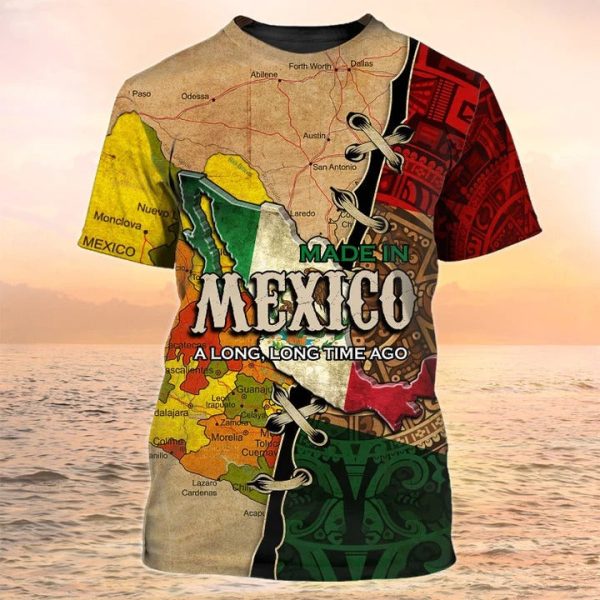 3d all over print mexico map shirt a long time ago mexican shirt men women