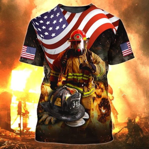 never forget firefighter flag american pattern 3d shirt gift for firefighter