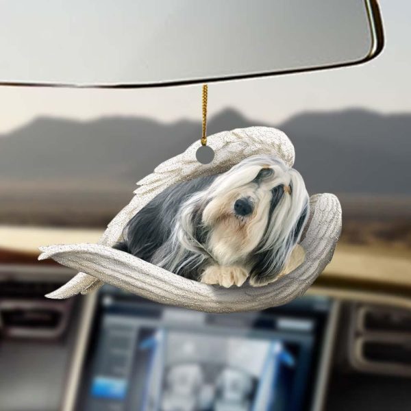 bearded collie sleeping angel bearded collie lovers dog moms ornament