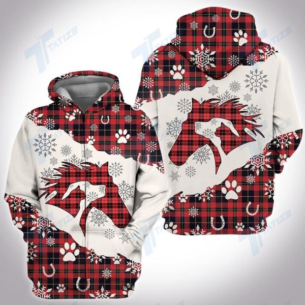 horse and dog christmas hoodie all over print xmas hoodie gift