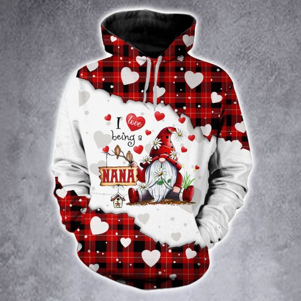 i love being a nana gnomes christmas hoodie xmas gift for nana grandma