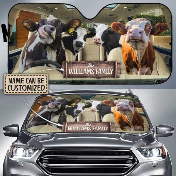 cows right hand drive custom name printed car sun shade cover auto windshield coolspod