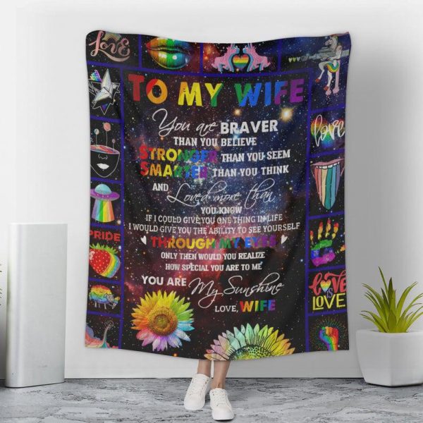 lgbt to my wife blanket lgbt fleece blanket pride month gift lgbt pride blanket lesbian love gift