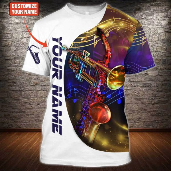 3d all over print colorful saxophone tshirt unisex saxophone shirt