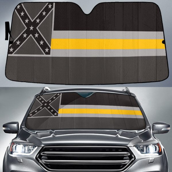 mississippi flag thin yellow line printed car sun shades cover auto windshield coolspod