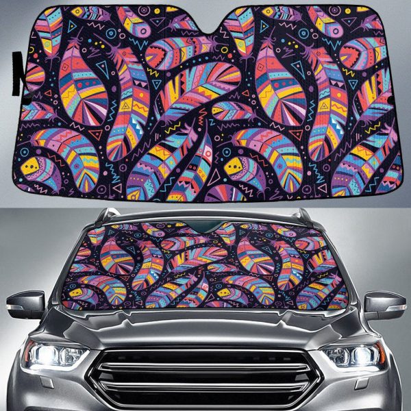 chromatic peacock feather tribal pattern car sun shades cover auto winshield coolspod