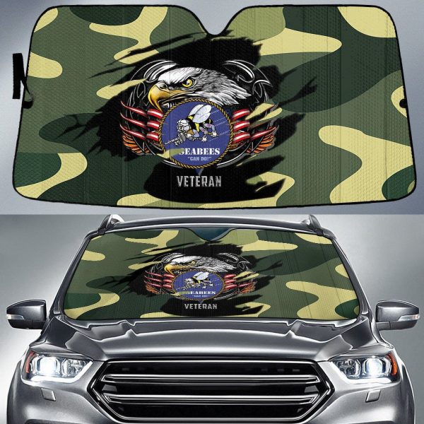 bald eagle american flag classic green camo cow pattern printed car sun shades cover auto windshield coolspod