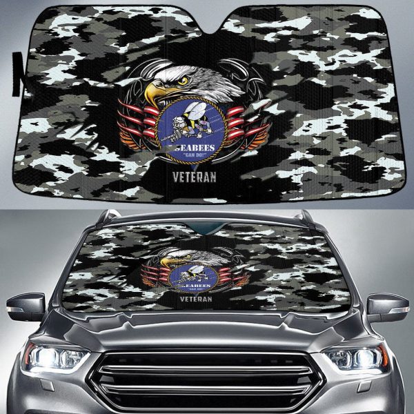 bald eagle american flag black grey camo pattern printed car sun shades cover auto windshield coolspod