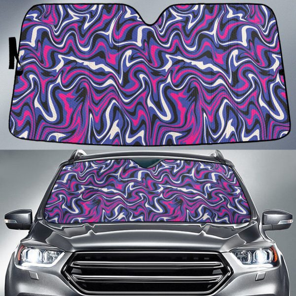 purple pink marble pattern abstract liquid painting car sun shades cover auto windshield falppllc