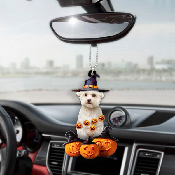 mastiff halloween pumpkin scary car ornament