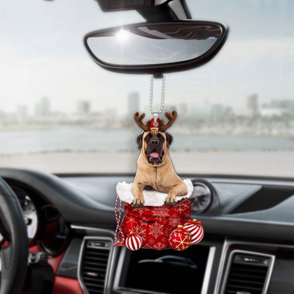 mastiff in snow pocket christmas car hanging ornament coolspod ornaments