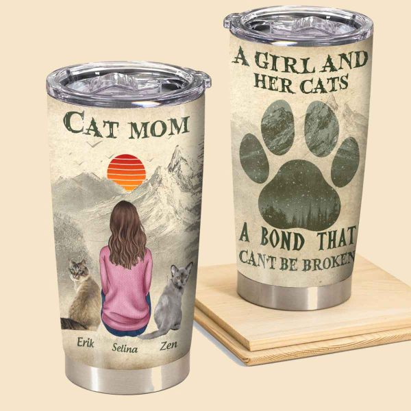cat mom and her baby personalized tumbler birthday mothers day gifts for cat mom tumbler cat mom