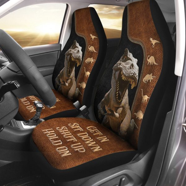 get in sit down dinosaur car seat covers with leather pattern