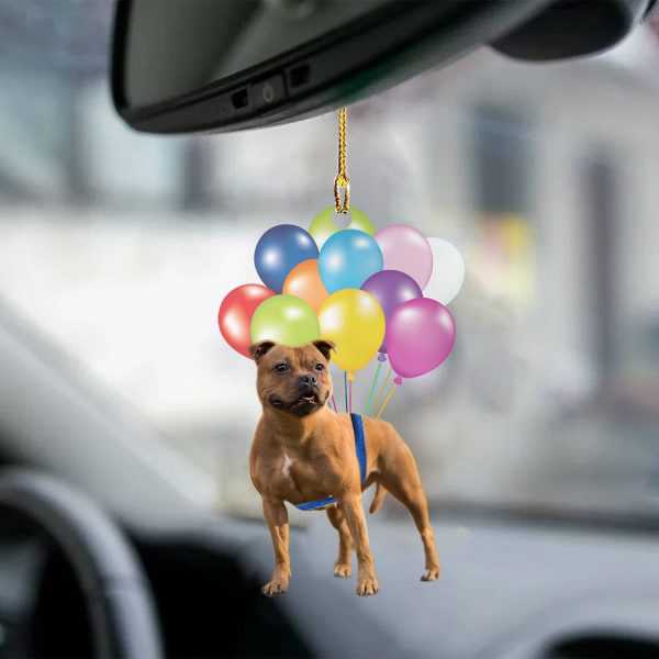 staffordshire bull terrier fly with bubbles dog hanging ornament dog ornament coolspod