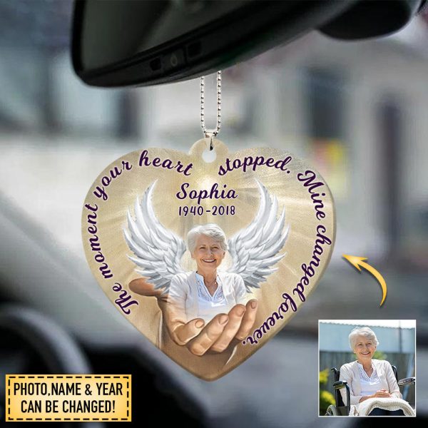 personalized moment your heart stopped mine changed forever memorial ornament
