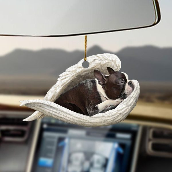 boston terrier sleeping angel boston terrier lovers dog moms ornament