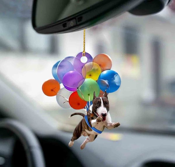 bull terrier fly with bubbles dog hanging ornament dog ornament coolspod