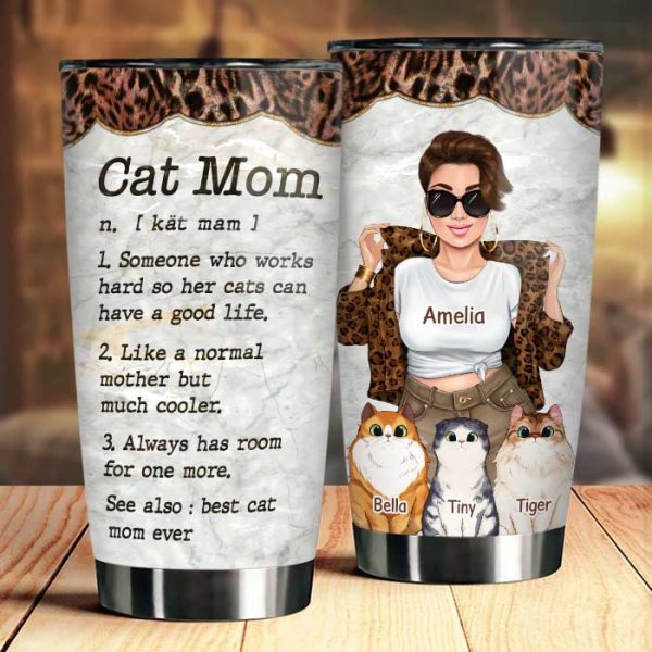 cat mom like a normal mother but much cooler gift for cat mom personalized tumbler