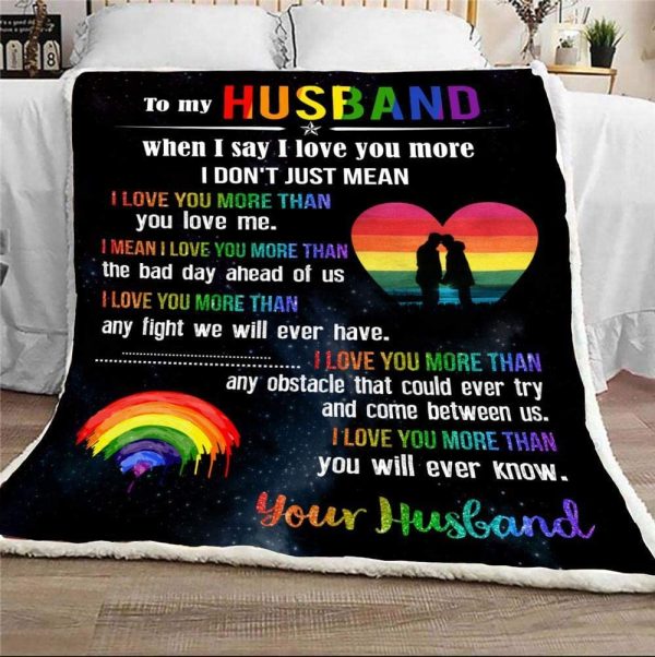 to my husband gay pride blanket couple lgbtq valentines gifts anniversary wedding lgbt month