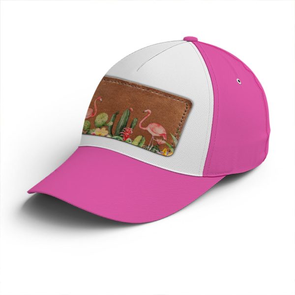 flamingo and cactus classic pink baseball cap coolspod