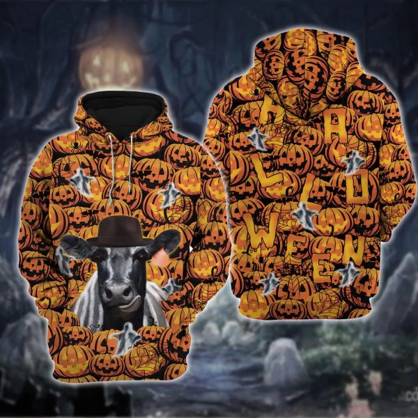 black angus cattle halloween 3d hoodie farm unisex halloween hoodies