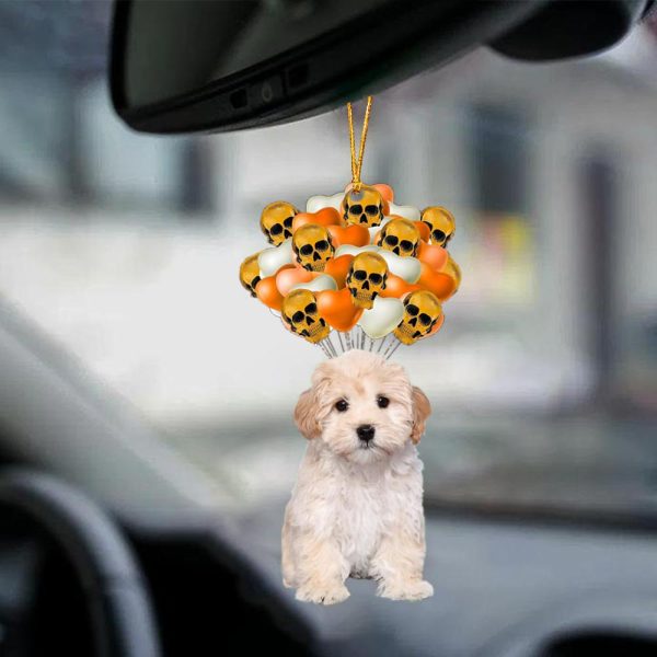 maltipoo halloween car ornament dog ornament for halloween