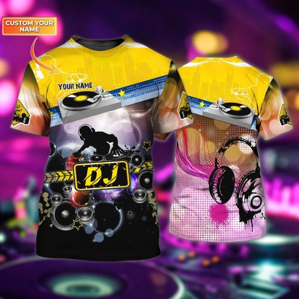 custom colorful dj 3d shirt dj design on shirt men women disc jockey gift dj gift