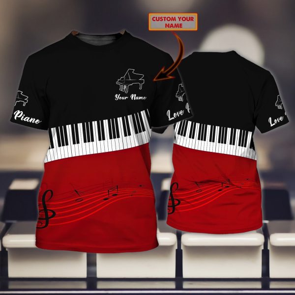 customized cool piano tshirt for men and women 3d shirt for my pianist husband piano shirt for him her