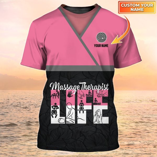 custom 3d massage therapist shirts men women life massage uniform tad