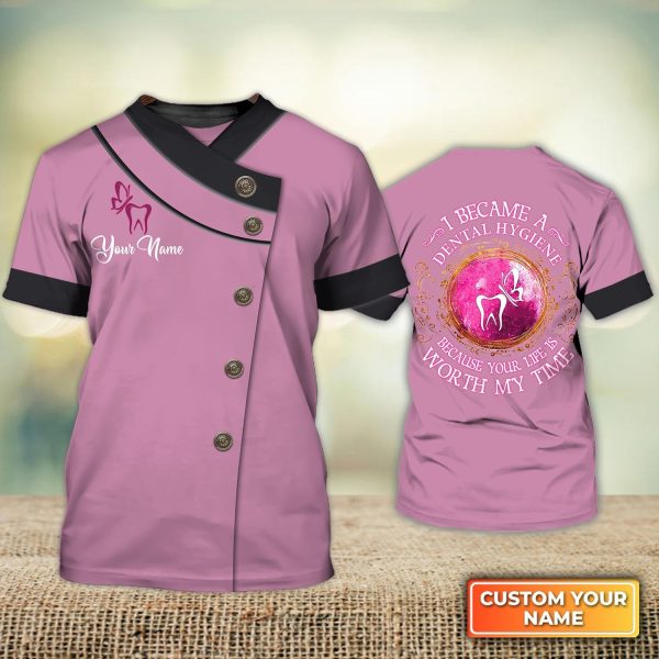 personalized dentist shirt i became a dental hygiene dentistry dental uniform