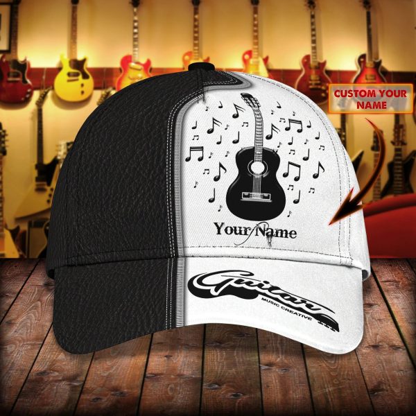customized name guitar classic cap hat full printed for man and woman guitar music creative baseball 3d cap