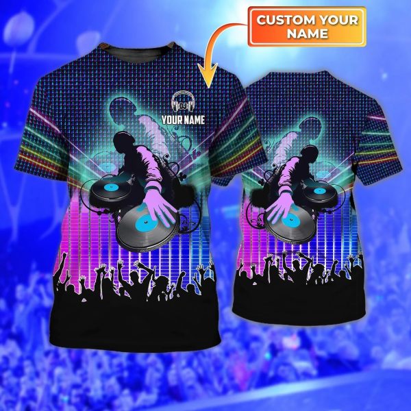 3d print disc jockey t shirt custom men dj shirt unisex t shirt dj design music party bar club shirt