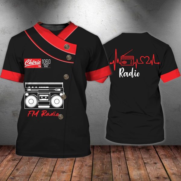 3d all over printed fm radio shirt men women love radio shirts