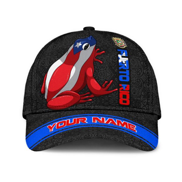 personalized puerto rico coqui frog all printed classic cap unisex cap hat for puerto rican