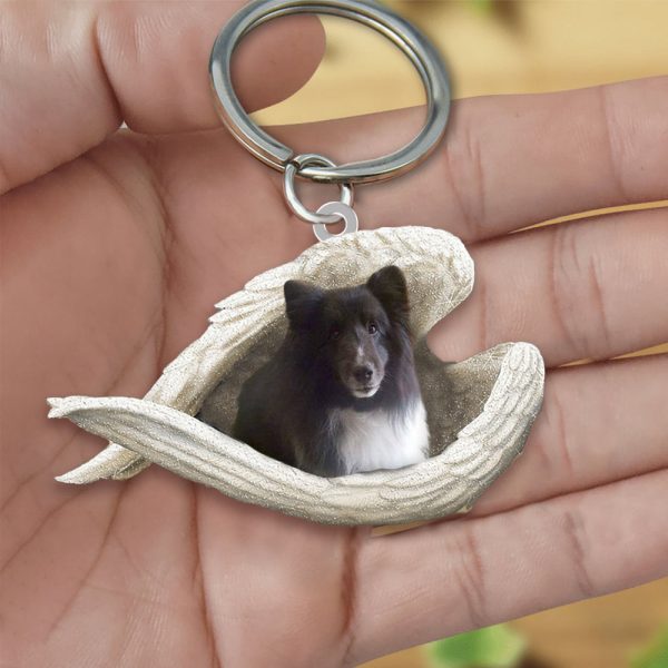 sheltie sleeping angel acrylic keychain dog sleeping keychain