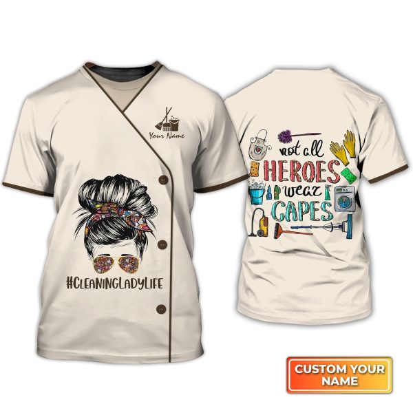custom 3d t shirt for a housekeeper not all heroes wear capes house keeper shirts cleaning lady shirts