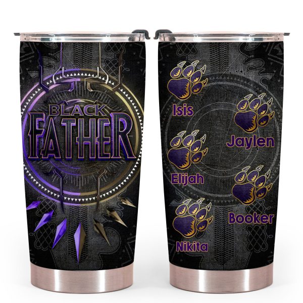 panther black father personalized tumbler gift for father