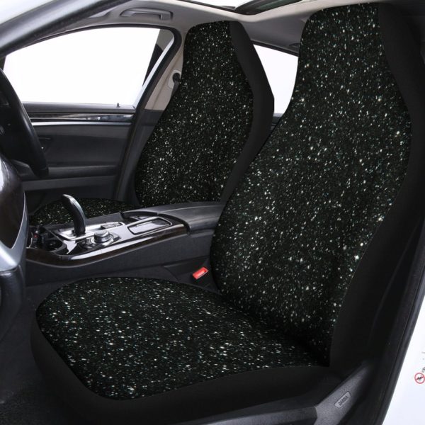 black glitter texture print universal fit car seat covers