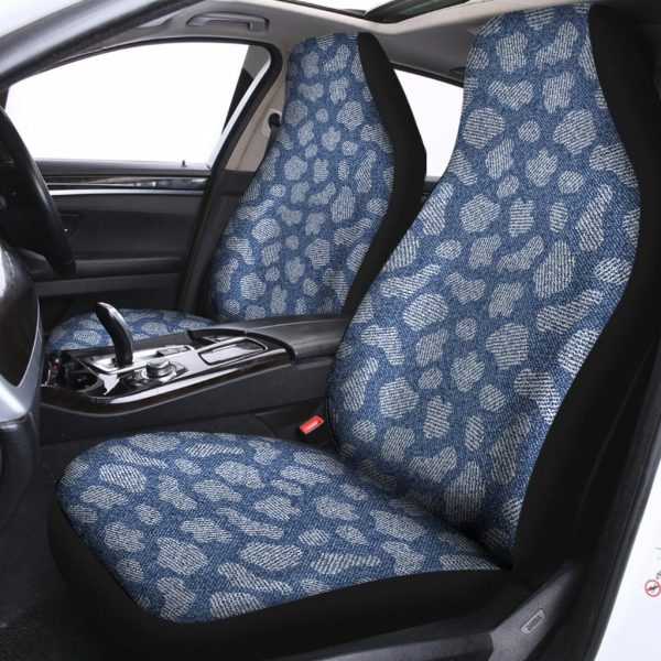 cow denim jeans pattern print universal fit car seat covers