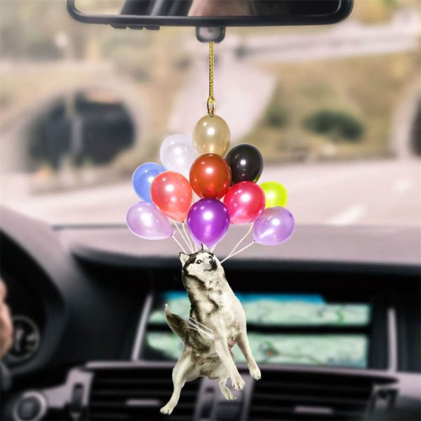 husky dog fly with bubbles hanging ornament dog ornament coolspod
