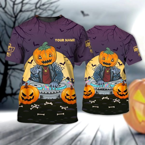 custom skull dj shirt skull dj party 3d all over print tshirt men women funny halloween dj gift