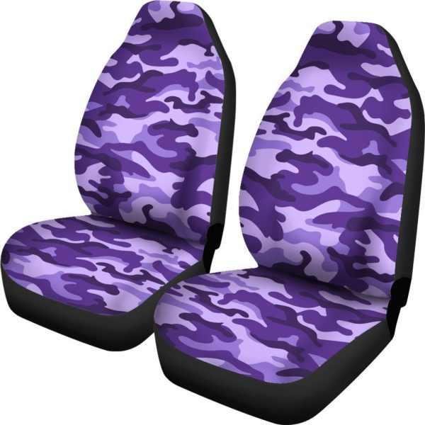 purple camouflage print universal fit car seat covers