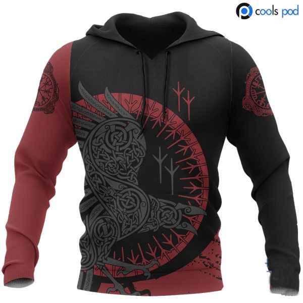 viking raven pullover viking christmas gift winter viking hoodies viking gift for son