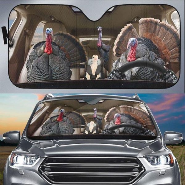turkey car all over printed 3d sun shade