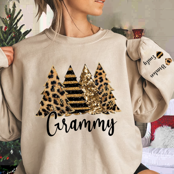 customized printed christmas trees grandma shirt leopard cheetah buffalo plaid christmas shirt christmas sweatshirt