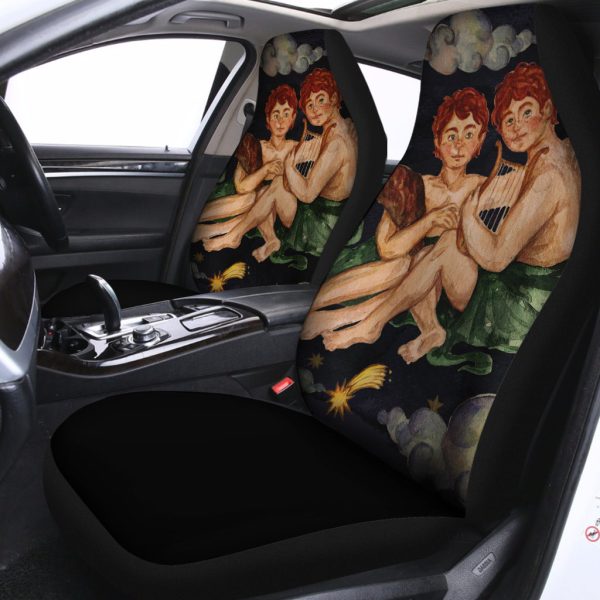 watercolor gemini zodiac sign print universal fit car seat covers