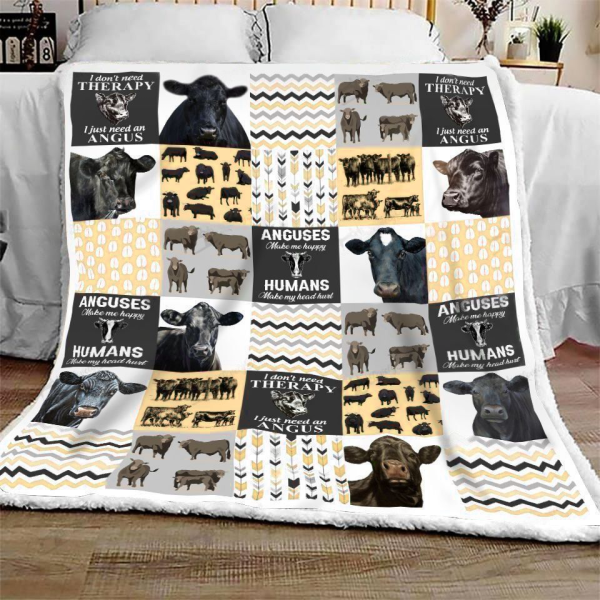 black angus cow yellow all printed 3d blanket cow blanket farm house blanket