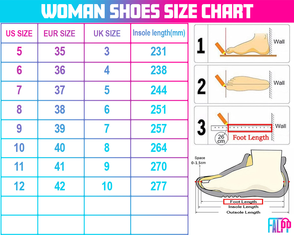 Falpp Size Chart women shoe